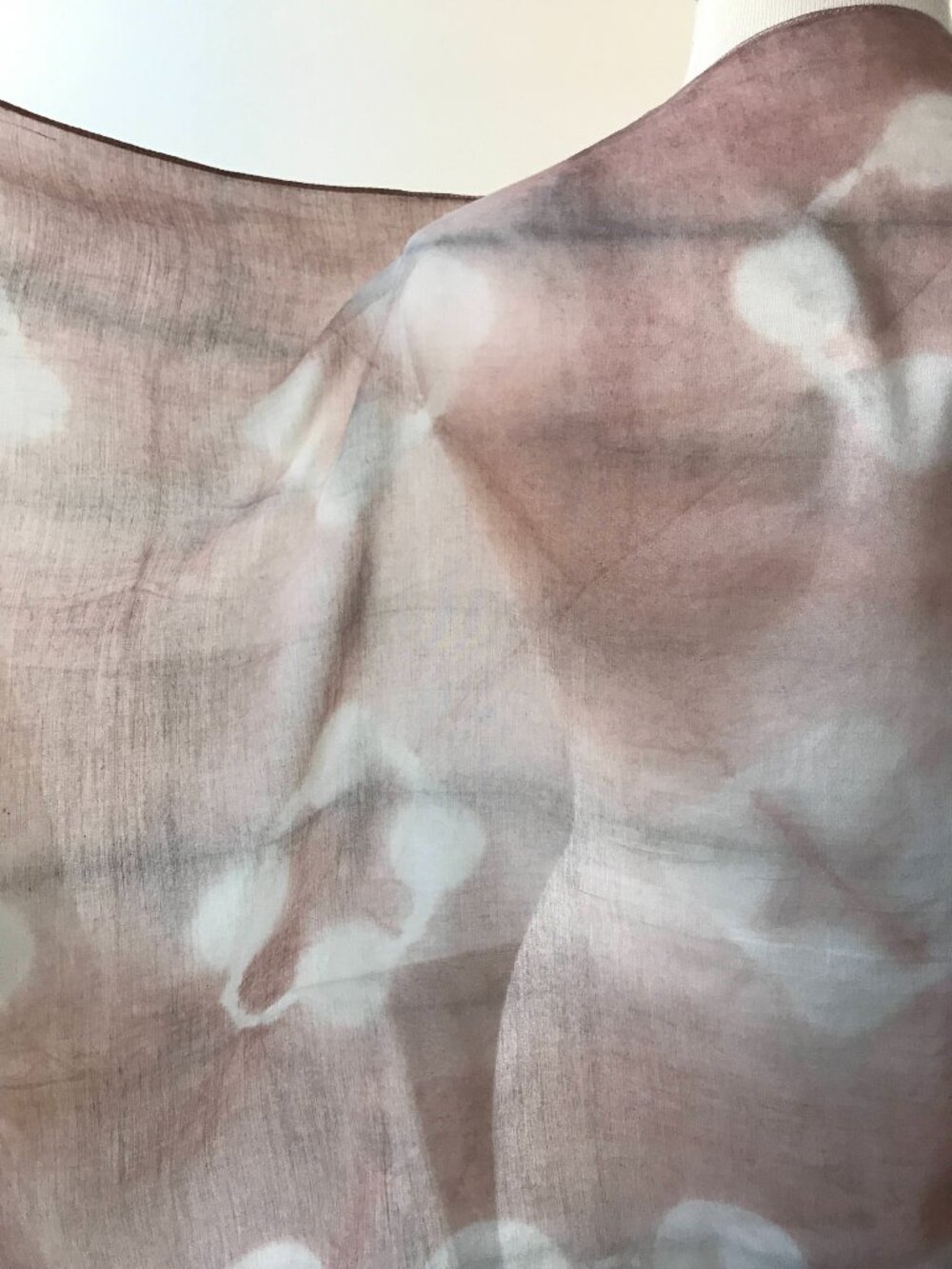 Hand-Dyed Oversized Silk Cotton Wrap: Resist Dye Textile Art Scarf